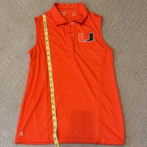 Women's Antigua Orange Miami Hurricanes V-Neck - M